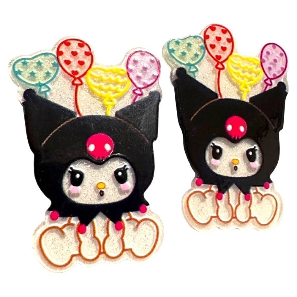 Gothic Sanrio Kuromi 2pcs Hair Accessories Hair Clip's adorable & sp… New